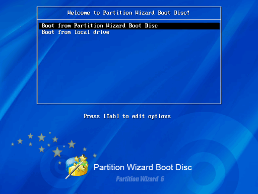 Partition Wizard Bootable CD u[gj[̃XN[Vbg
