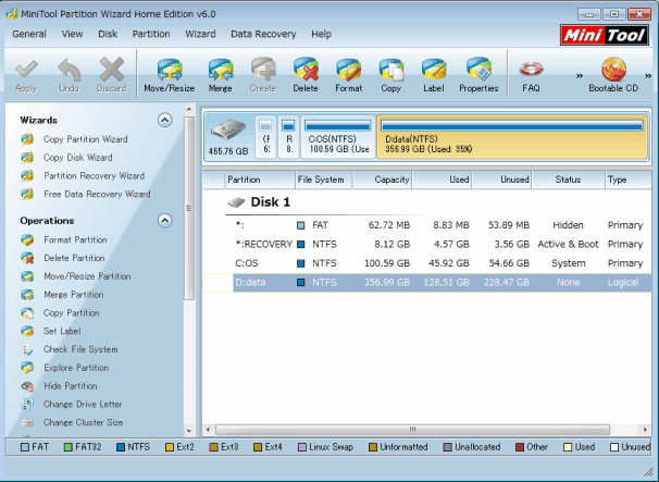 MiniTool Partition Wizard Home Edition ̃XN[Vbg
